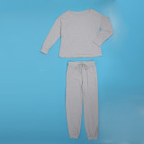 Women Solid Casual Slash Shoulder Top and Pant Two-piece Set