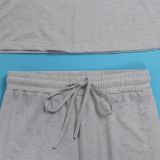 Women Solid Casual Slash Shoulder Top and Pant Two-piece Set