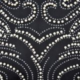 Women Solid Beaded Slit Backless Dress