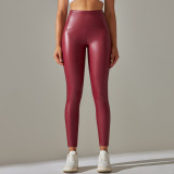 Women high waist pu Leather Pants