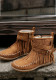 Utumn Side Zipper Short Boots For Women Double Layer Tassel Boots Women's  Thangka Shoes Flat Bean Shoes