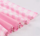 Women's  Summer Slim Waist Sweet Halter Neck Straps Pink Plaid Dress