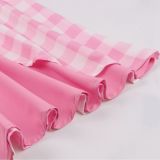 Women's  Summer Slim Waist Sweet Halter Neck Straps Pink Plaid Dress