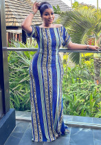 summer Women off shoulder printed dress summer Women off shoulder printed dress