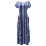 summer Women off shoulder printed dress