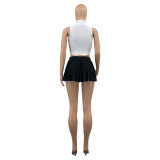 Women's Summer Solid Color Sexy Mini Pleated Skirt