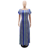 summer Women off shoulder printed dress