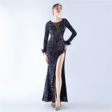 Plus Size Women Sequin Formal Party Evening Dress