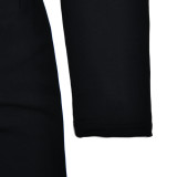 Women Round Neck Patchwork See-Through Long Sleeve Dress