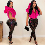 Women winter hooded warm vest jacket