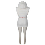 Women winter hooded warm vest jacket