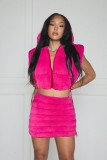 Women zipper vest and Skirt two-piece set