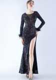 Plus Size Women Sequin Formal Party Evening Dress