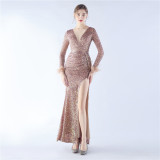 Plus Size Women Sequin Formal Party Evening Dress