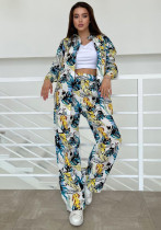 Autumn Fashion Floral Print Plus Size Loose Top High Waisted Wide Leg Pants Women Casual Suit Autumn Fashion Floral Print Plus Size Loose Top High Waisted Wide Leg Pants Women Casual Suit