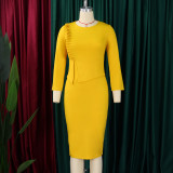 Women's Fall/Winter Chic Elegant Office African Dress