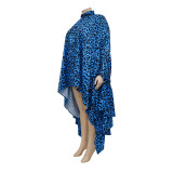 Women Leopard Print Shawl Long Top