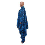 Women Leopard Print Shawl Long Top