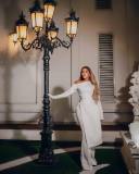 Women Solid Long Sleeve Slit Top and Pant Two Piece Set