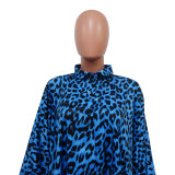 Women Leopard Print Shawl Long Top