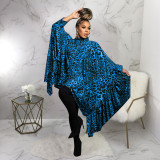 Women Leopard Print Shawl Long Top