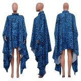 Women Leopard Print Shawl Long Top