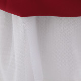 Girl Short Sleeve Princess Puff Mesh Skirt
