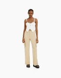 Summer Casual Army Green Cargo Pants Women's Trendy High Waist Slim Fit Trousers
