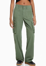 Summer Casual Army Green Cargo Pants Women's Trendy High Waist Slim Fit Trousers Summer Casual Army Green Cargo Pants Women's Trendy High Waist Slim Fit Trousers