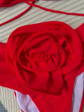 Bikini Swimsuit High Waist Sexy Flower Two Pieces Women's Swimwear