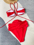 Bikini Swimsuit High Waist Sexy Flower Two Pieces Women's Swimwear