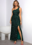 Women Summer Sexy Off Shoulder Slit Sequin Dress