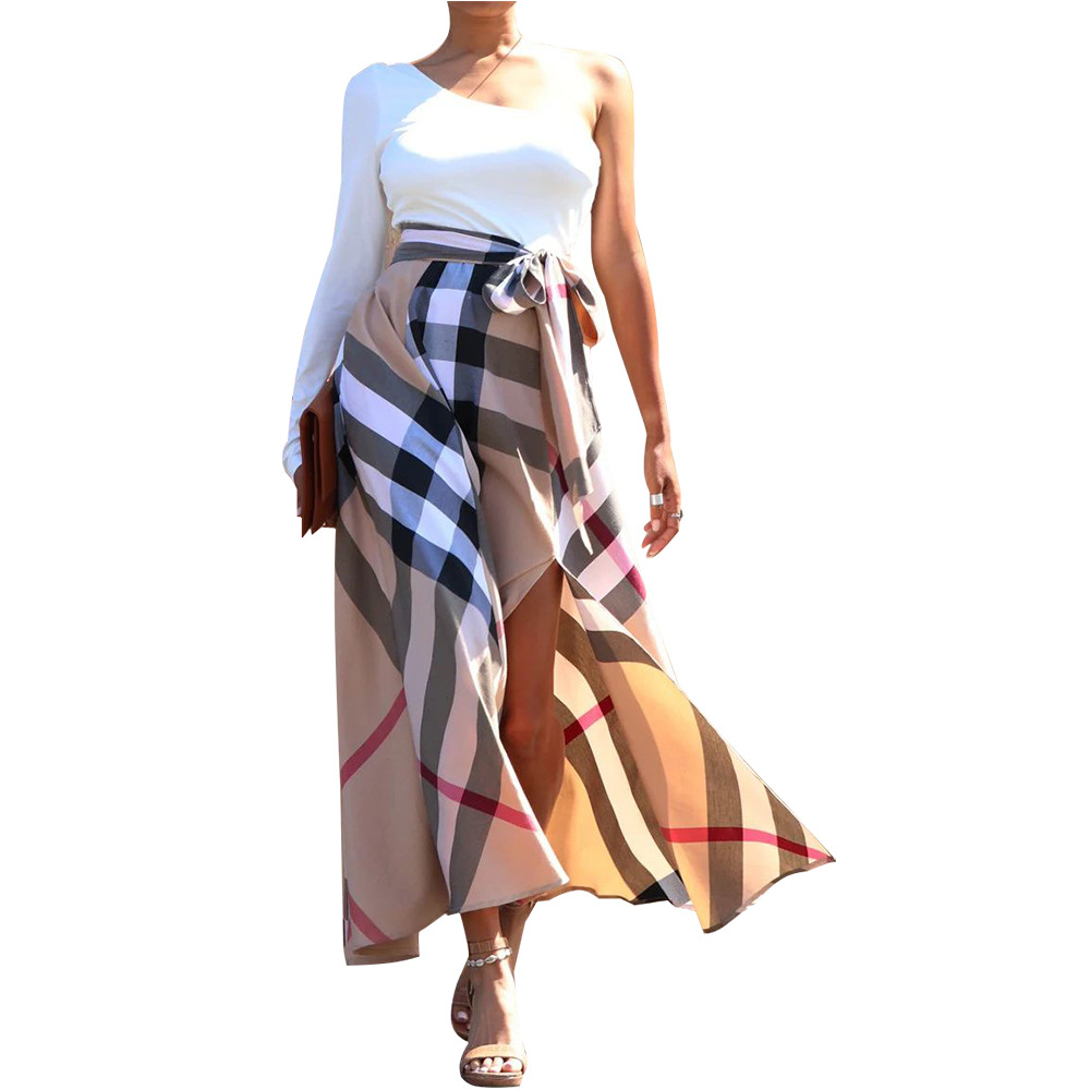Printed One-Shoulder Slit Dress for Evening Wear