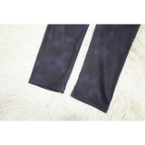 Women Sexy Ribbed Long Sleeve Top and Pant Two-piece Set