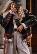 Women Turndown Collar Shearling Jacket Women Turndown Collar Shearling Jacket