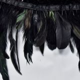 Women Solid Strapless Backless Sequin Feather Dress