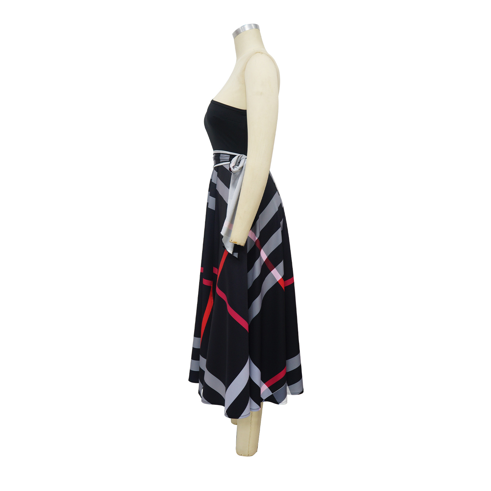 Printed One-Shoulder Slit Dress for Evening Wear