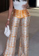 Classic Check Casual Plus Size Pants