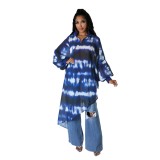 Sexy Casual Print Long Sleeve Irregular Loose Dress