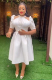 Fashionable Chic Formal Party Evening Gown African Women Plus Size Beaded Dress