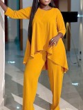 Stylish Chic Plus Size Long Sleeve Two Piece Pants Set