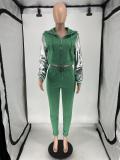 Women's Autumn And Winter Hoodies Hooded Zipper Long Sports Two Piece Tracksuit For Women