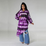 Sexy Casual Print Long Sleeve Irregular Loose Dress