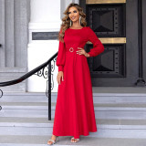 Women Solid Lace Up Dress