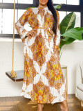Women Autumn Printed Long Sleeve African Dress