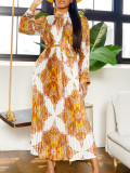 Women Autumn Printed Long Sleeve African Dress