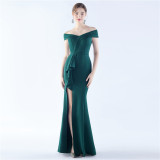 Women Off Shoulder Maxi Evening Dress