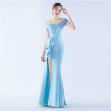Women Off Shoulder Maxi Evening Dress