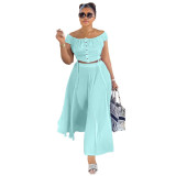 Women Off Shoulder Top and Skirt two-piece set