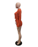 Women Solid sweater and shorts two-piece set